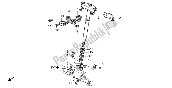 All parts for the Steering Shaft of the Honda TRX 350 FE Fourtrax Rancher 4X4 ES 2000