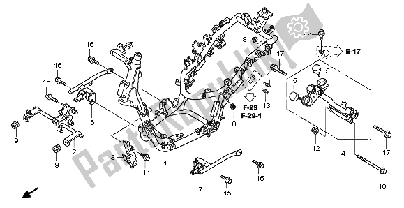 All parts for the Frame Body of the Honda PES 125 2013