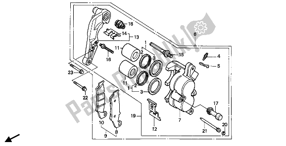 Todas las partes para Pinza De Freno Delantero de Honda CR 125R 1990