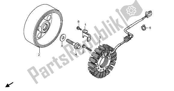 Alle onderdelen voor de Generator van de Honda CB 900F Hornet 2003