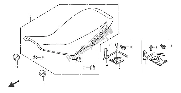 All parts for the Seat of the Honda TRX 450R Sportrax 2005