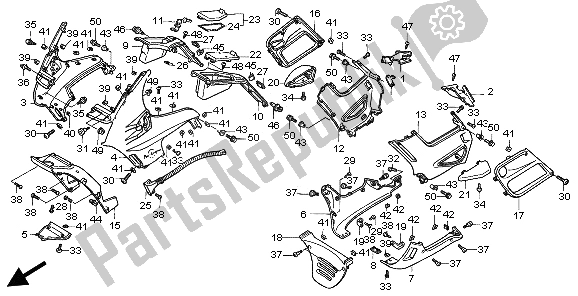 All parts for the Cowl of the Honda ST 1100A 1997