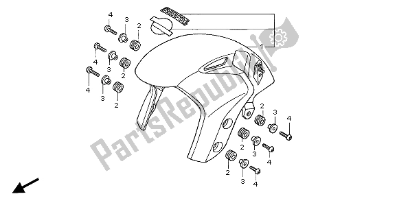 Todas las partes para Guardabarros Delantero de Honda CBR 1000 RR 2006