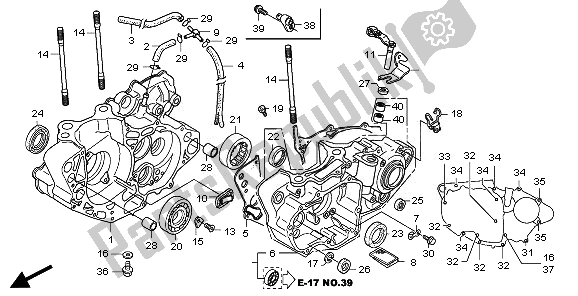 All parts for the Crankcase of the Honda CRF 250X 2008