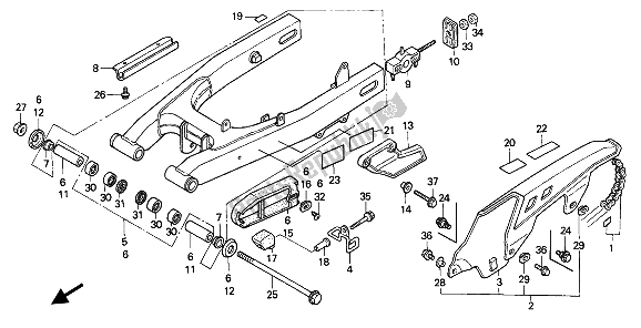 Tutte le parti per il Forcella Posteriore del Honda XL 600V Transalp 1991