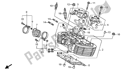 Toutes les pièces pour le Culasse Arrière du Honda XL 125V 2003