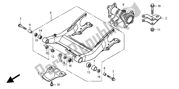 All parts for the Swingarm of the Honda TRX 420 FE Fourtrax Rancer 4X4 ES 2012