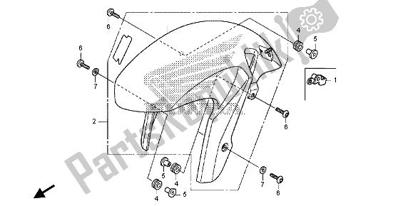 All parts for the Front Fender of the Honda CB 1000 RA 2013