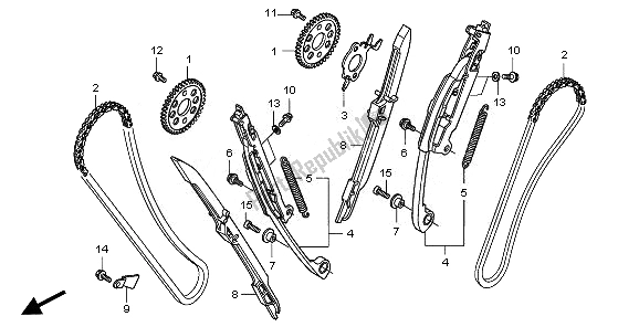 Todas las partes para Cadena De Levas Y Tensor de Honda VFR 1200 FD 2011