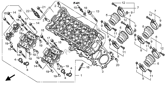 All parts for the Cylinder Head of the Honda CBF 600 NA 2010