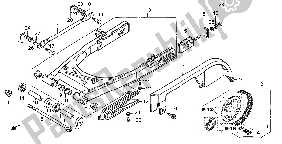 Todas las partes para Basculante de Honda VT 125C 2007