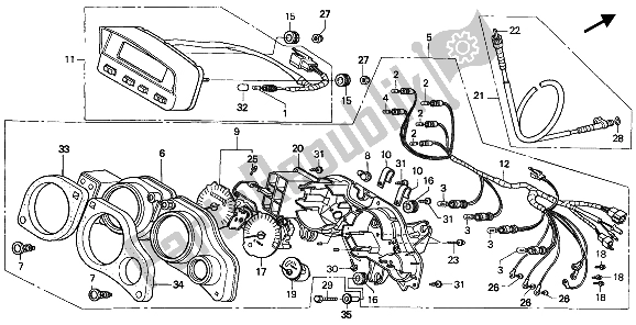 All parts for the Meter (kmh) of the Honda XRV 750 Africa Twin 1992