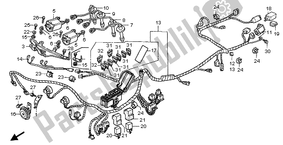 All parts for the Wire Harness of the Honda CBR 1000F 1996