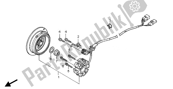 All parts for the Generator of the Honda CRF 250X 2008