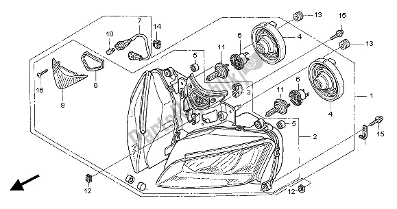 Alle onderdelen voor de Koplamp (eu) van de Honda CBR 1000 RR 2004