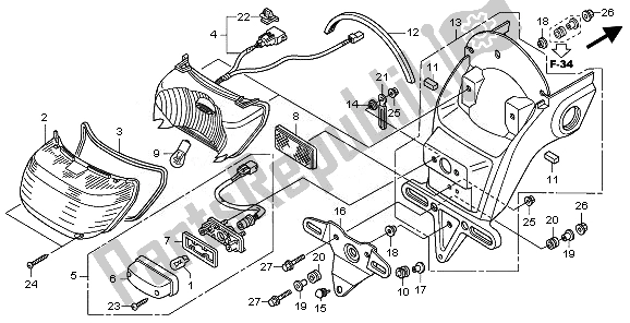 Todas las partes para Luz De La Cola de Honda VT 750C2B 2011