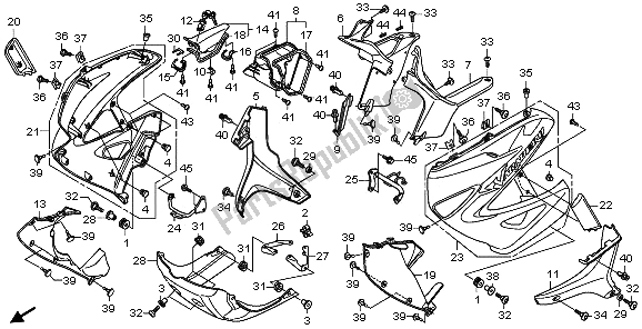 Wszystkie części do Pod Mask? Honda XL 1000 VA 2009