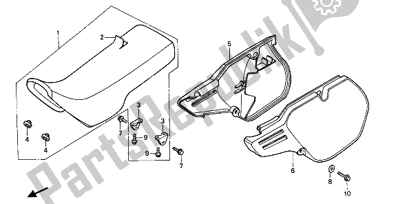 Todas las partes para Asiento Y Cubierta Lateral de Honda CR 250R 1986