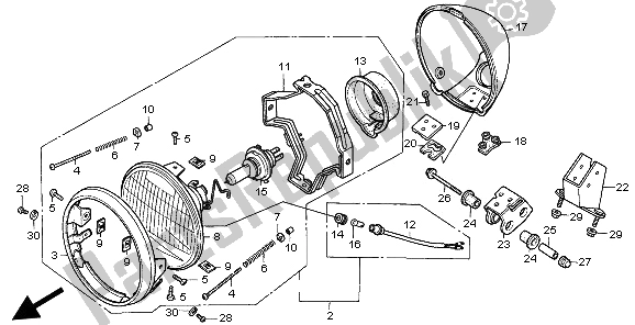 Tutte le parti per il Faro (eu) del Honda VT 600C 1997