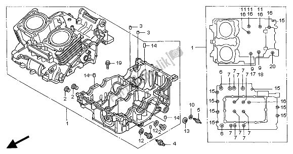 Tutte le parti per il Carter del Honda CB 500S 2002