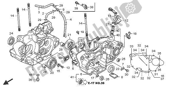 All parts for the Crankcase of the Honda CRF 250X 2005