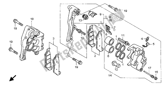 Todas las partes para Pinza De Freno Delantero de Honda XL 600V Transalp 1998