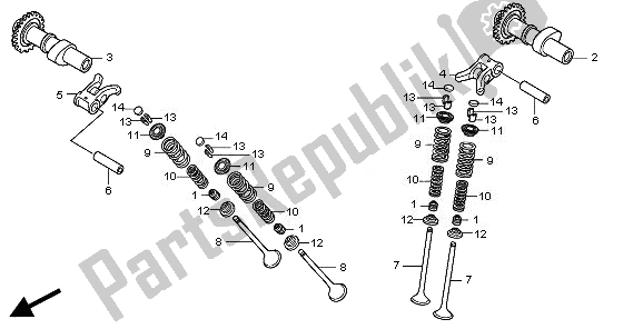 Todas las partes para árbol De Levas Y Válvula de Honda CBR 250 RA 2011