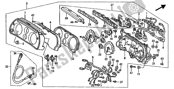 Wszystkie części do Metr (kmh) Honda ST 1100A 1994