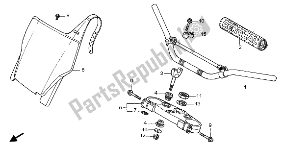 Tutte le parti per il Gestire Il Tubo E Il Ponte Superiore del Honda CR 125R 2007