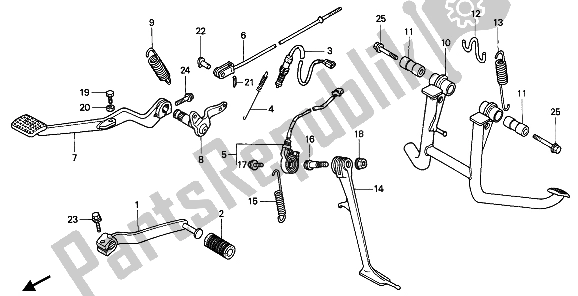 Toutes les pièces pour le Pédale Et Support du Honda PC 800 1990