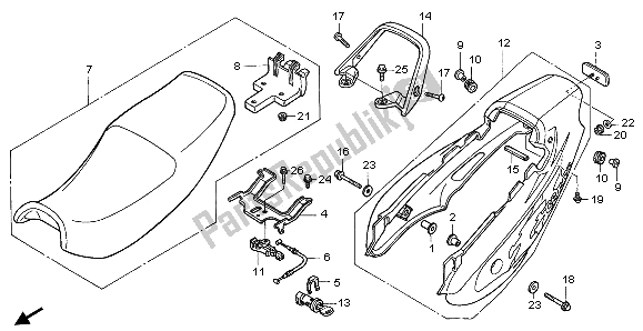 All parts for the Seat of the Honda CB 500 1996