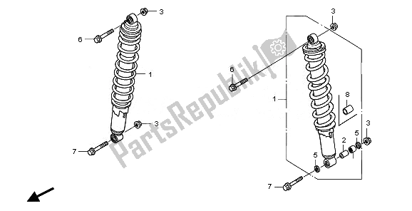 All parts for the Front Cushion of the Honda TRX 400 EX Sportrax 2008