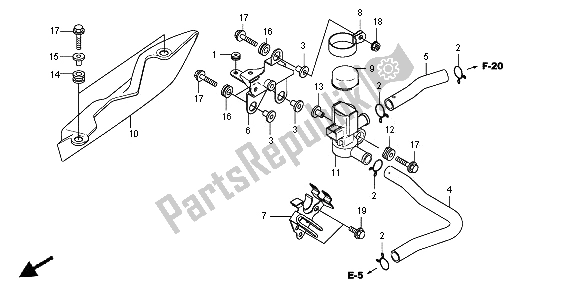 All parts for the Air Injection Valve of the Honda SH 300 2008