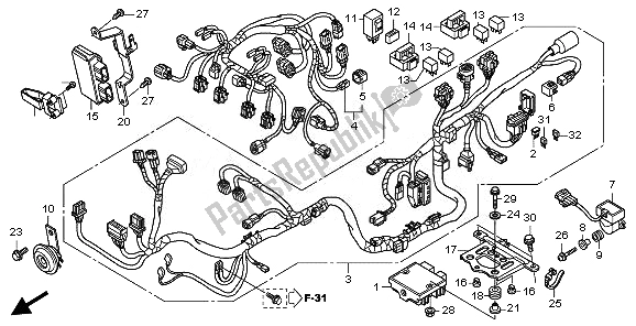 Todas as partes de Chicote De Fios do Honda CB 600F Hornet 2008