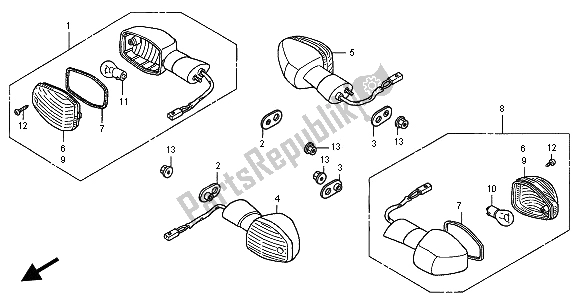 All parts for the Winker of the Honda CBR 600F 2002