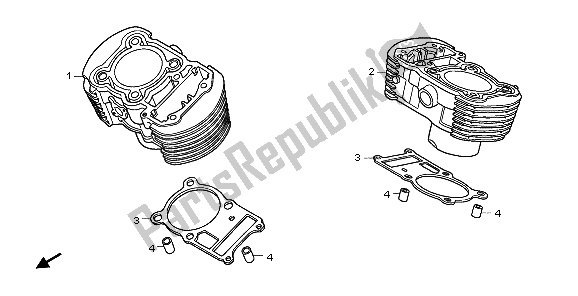 Tutte le parti per il Cilindro del Honda VT 750C2 2007