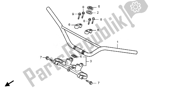 Wszystkie części do Uchwyt Rury I Górny Most Honda CRF 150R SW 2008