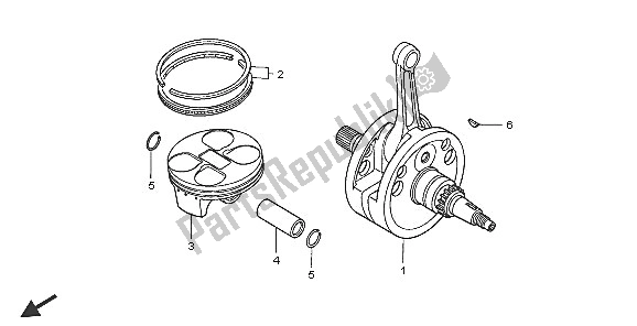 Todas las partes para Cigüeñal Y Pistón de Honda CRF 250X 2005