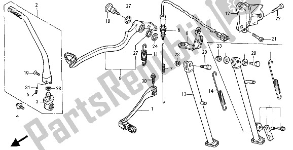 Todas las partes para Pedal Y Soporte de Honda XR 650R 2004