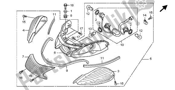 Wszystkie części do Tylne ? Wiat? O Zespolone Honda SH 300A 2010