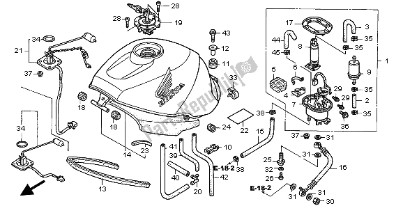 Alle onderdelen voor de Benzinetank van de Honda CBR 1100 XX 1999
