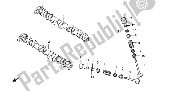 Todas las partes para árbol De Levas Y Válvula de Honda CB 1000R 2011