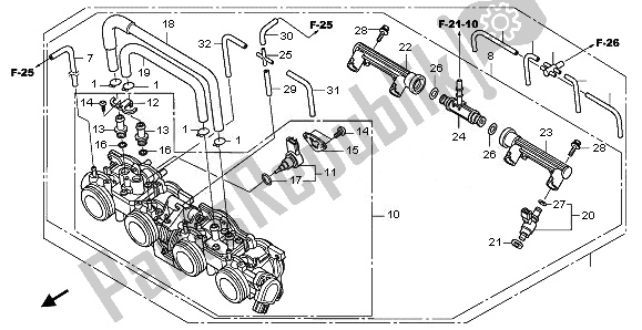 Todas las partes para Cuerpo Del Acelerador de Honda CBF 1000 FTA 2010