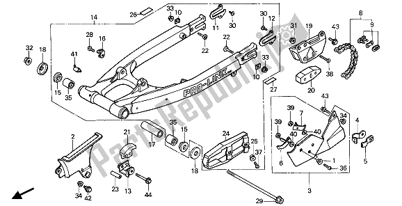 Todas las partes para Horquilla Trasera Y Caja De Cadena de Honda XR 600R 1985