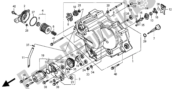 Wszystkie części do Przednia Pokrywa Skrzyni Korbowej Honda TRX 500 FE Foretrax Foreman ES 2012