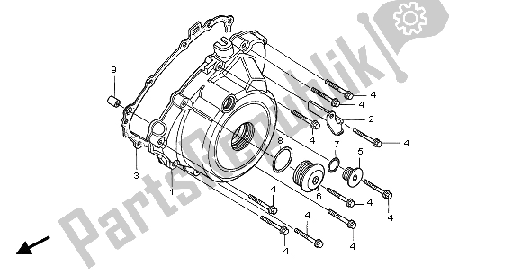 Tutte le parti per il Coperchio Carter Sinistro del Honda CBF 500A 2007