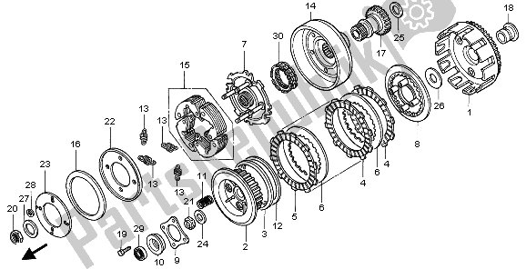 All parts for the Clutch of the Honda TRX 350 FE Fourtrax 4X4 ES 2006