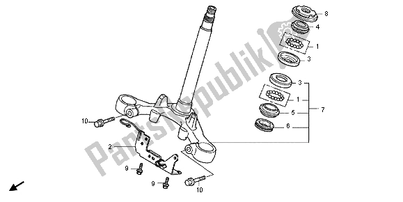 Alle onderdelen voor de Stuurpen van de Honda CBR 125 RT 2012
