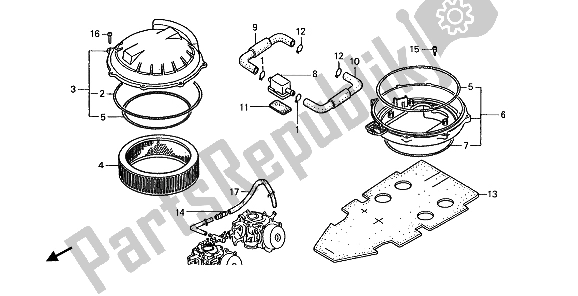 Todas las partes para Filtro De Aire de Honda ST 1100 1990