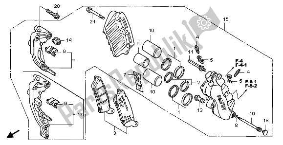 All parts for the Front Brake Caliper of the Honda FJS 600A 2006